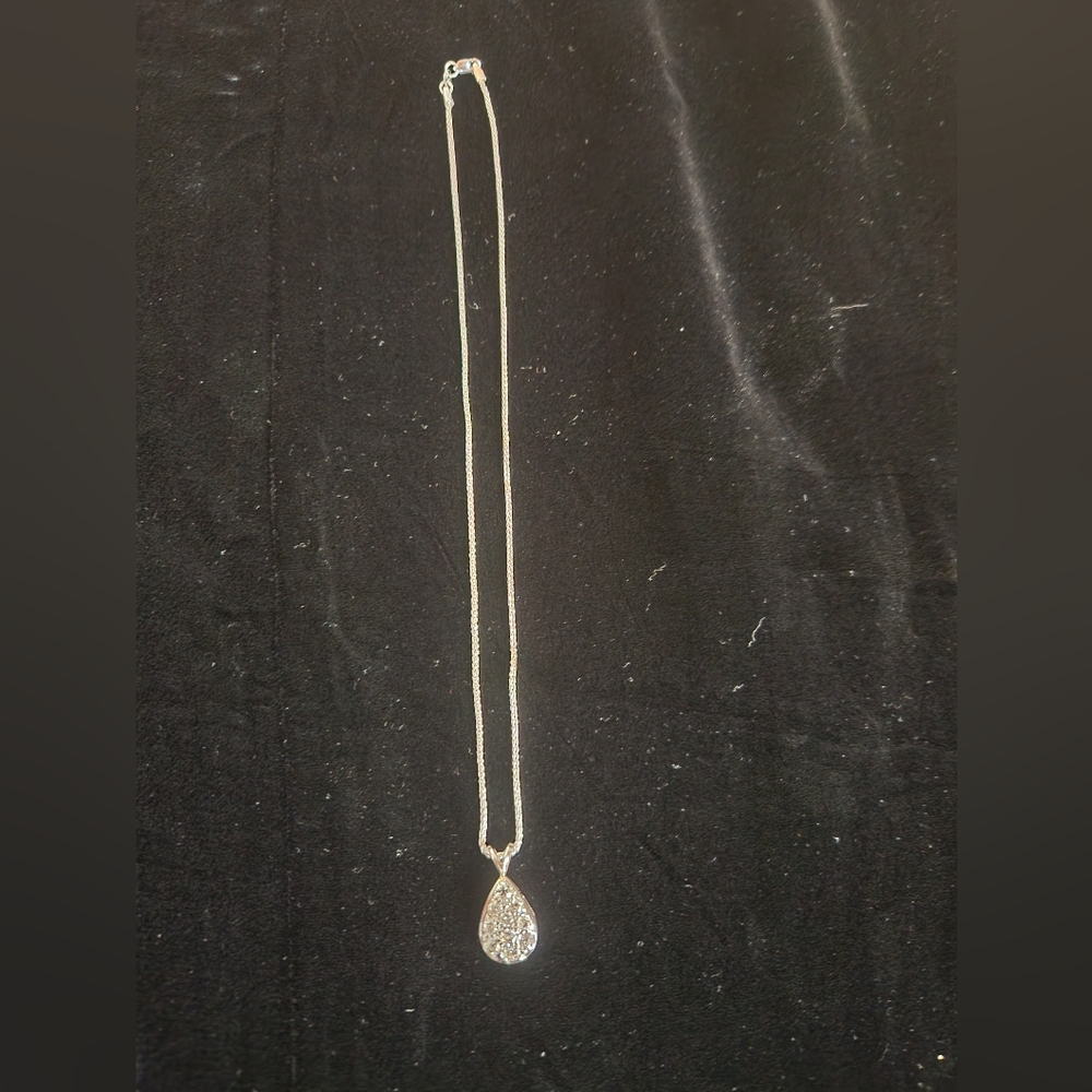 Estate Diamond Teardrop Pendant - Picture 4 of 5